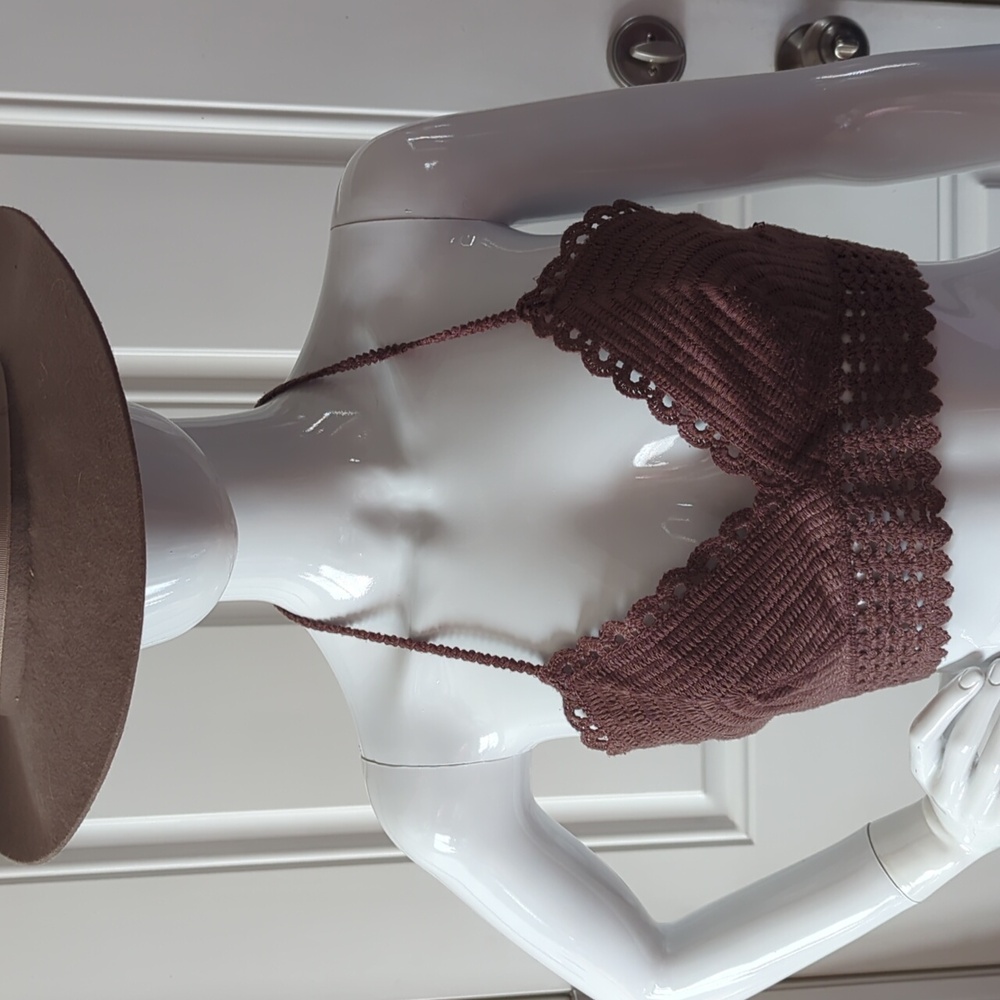 H&M Boho Crochet String Bikini Top Size M